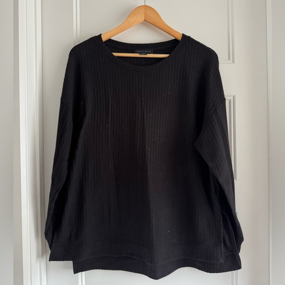 Sanctuary Textured Black Knit Top